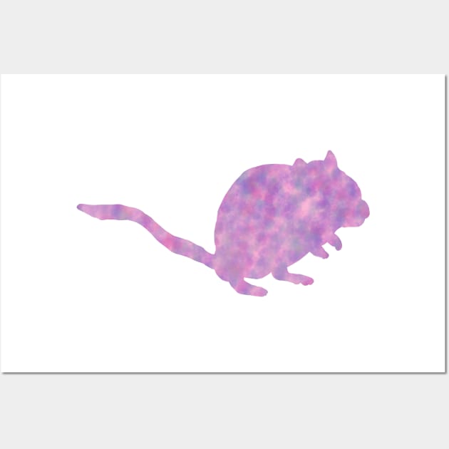 Pink/purple watercolour gerbil Wall Art by Becky-Marie